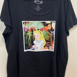 Disney Black Tee with White Logo and Ornate Frame